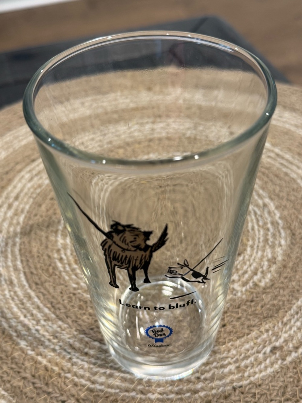 Vtg Bad Dog Brand Wisdom Glass Drinking Glasses Set of 3 Funny Theme Drinkware - Picture 6 of 16